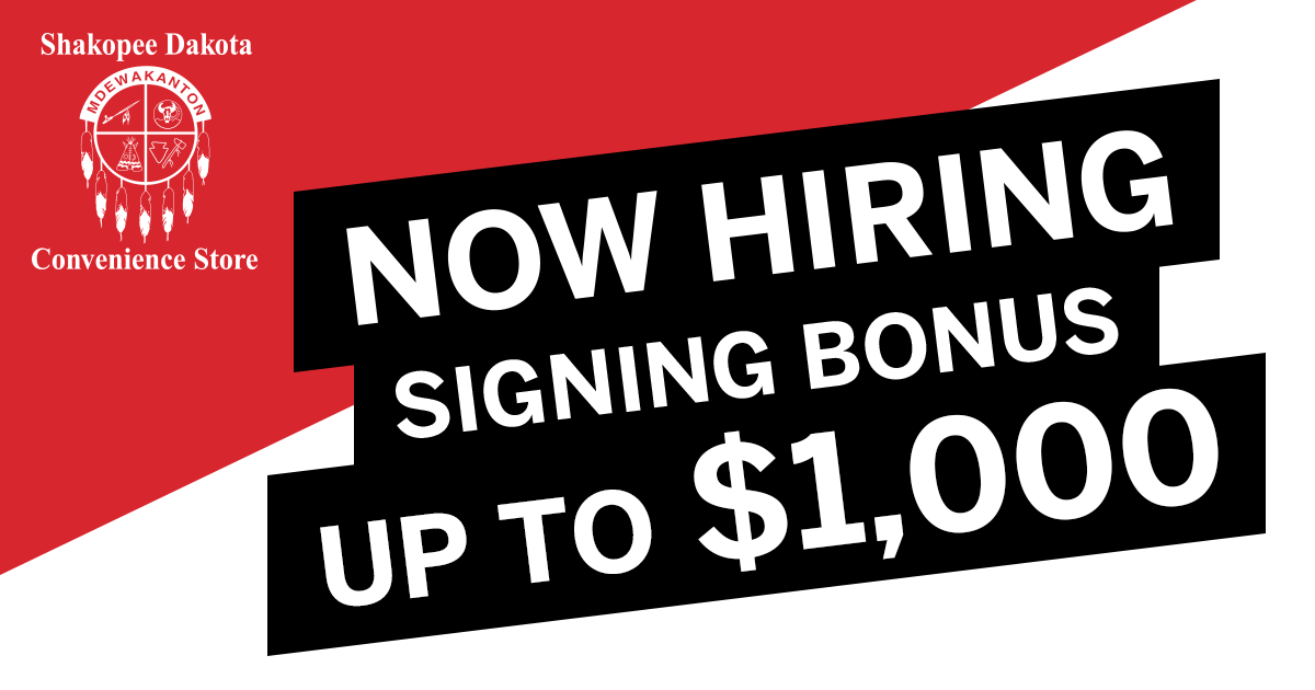 Now hiring, Signing bonus up to $1,000.